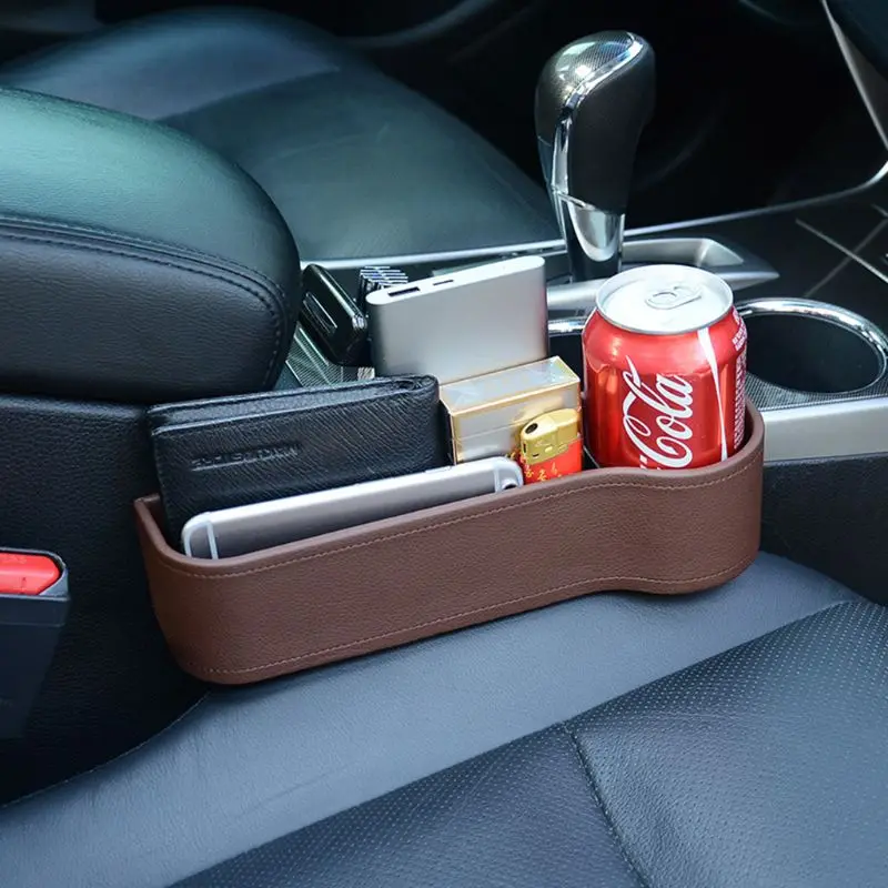 

Multifunctional Car Seat Organizer Filler Pocket PU Leather Auto Console Side Catcher Storage Box Holder Container