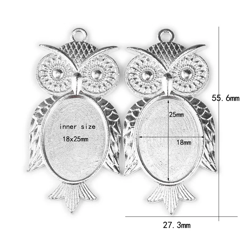 10 шт./лот подвеска с основанием в виде совы пустая овальная рамка 18 х25 мм овальный