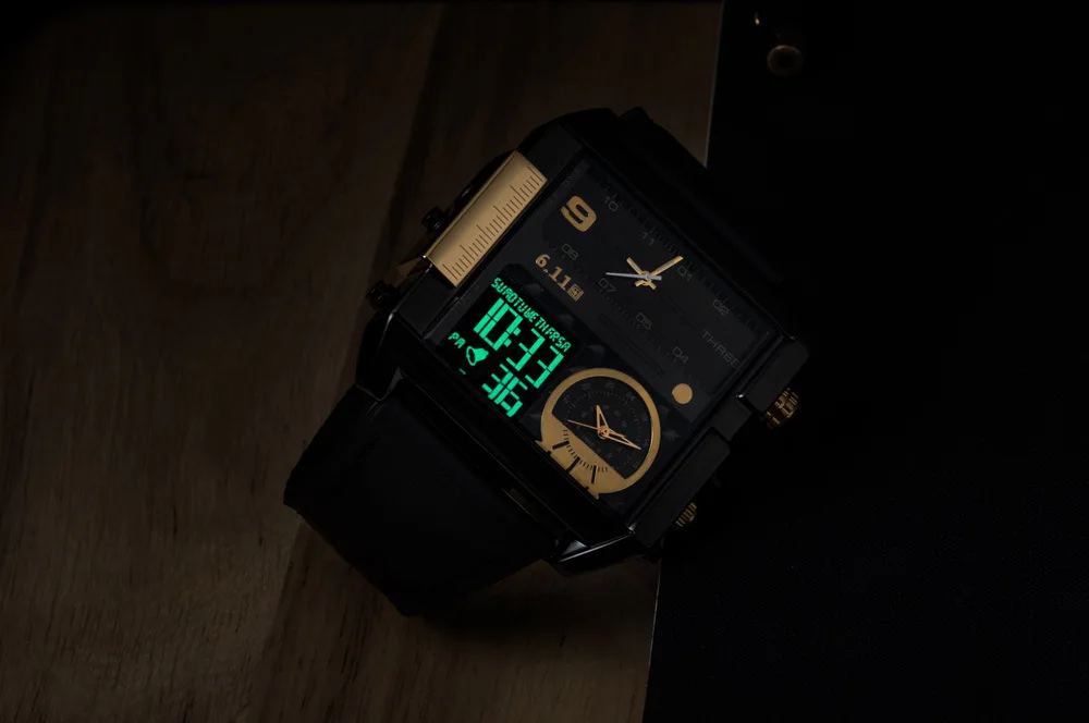 Лидирующий бренд Мужские часы Модные кварцевые мужские s светодиодный цифровой