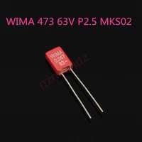 20pcs new wima mks02 0 047uf 63v 47nf63v p2 5mm audio film capacitor mks02 47363v mks2 473 63v 47nf