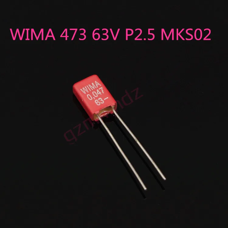 20 штук новый WIMA MKS02 0 047 мкФ с алюминиевой крышкой 63В 47NF/63В P2.5MM аудио пленочный