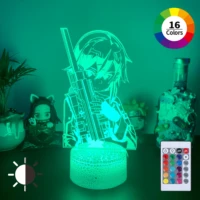 anime cartoon yuuki asuna sword art online birthday gift 3d led night lights with remote control and touch dual mode
