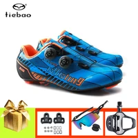 tiebao athletic road bike shoes unisex carbon fiber sole cycling sneakers add pedals breathable self locking riding bicycle shoe