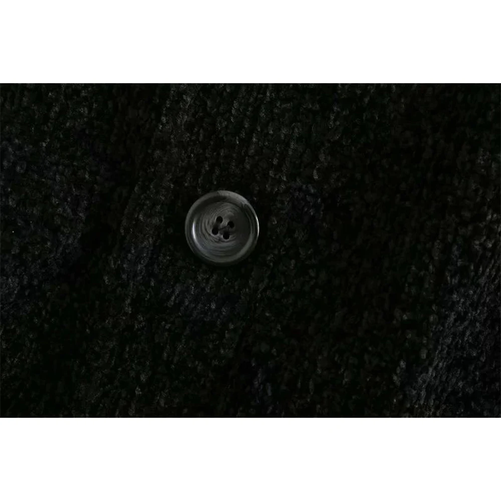 Женский трикотажный кардиган с V-образным вырезом и длинными рукавами |