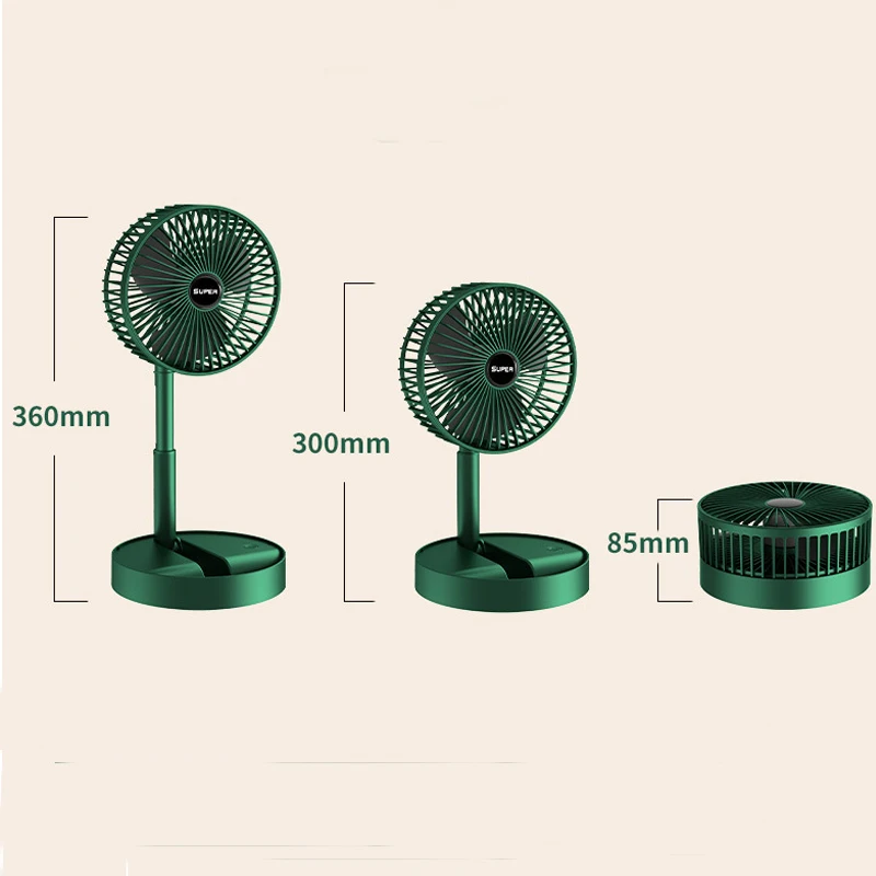 

Foldable Telescopic Fan USB Rechargeable Built-in Battery 2000 mAh For Outdoor Household Adjustable Mini Ventilation Fan