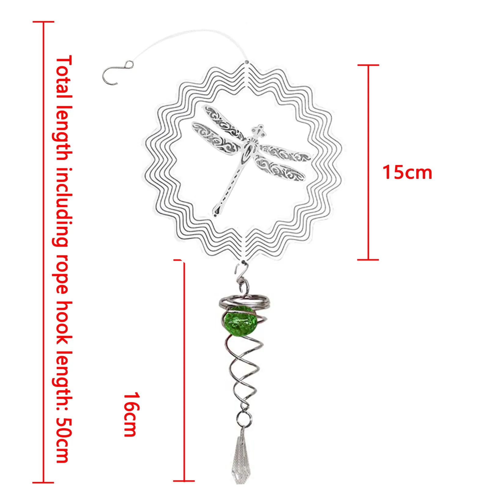 

Decoration Wind Chime 3d Metal Wind Chime Piece Hanging Ornament Colorful Wind Chime Bead Hanging Decoration Ornament Gift