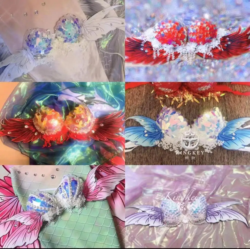 

Mermaid bra Mermaid sequin bra Free dive Bikini Oceanhouse costume electronic cosplay