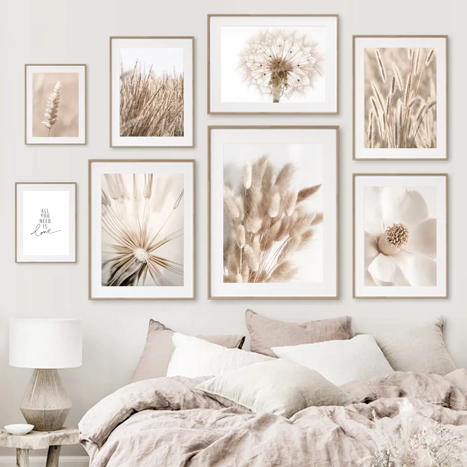 

Dried Grass Flower Reed Wheat Dandelion Horse Wall Art Canvas Posters And Prints Wall Pictures For Living Room DecorPainting