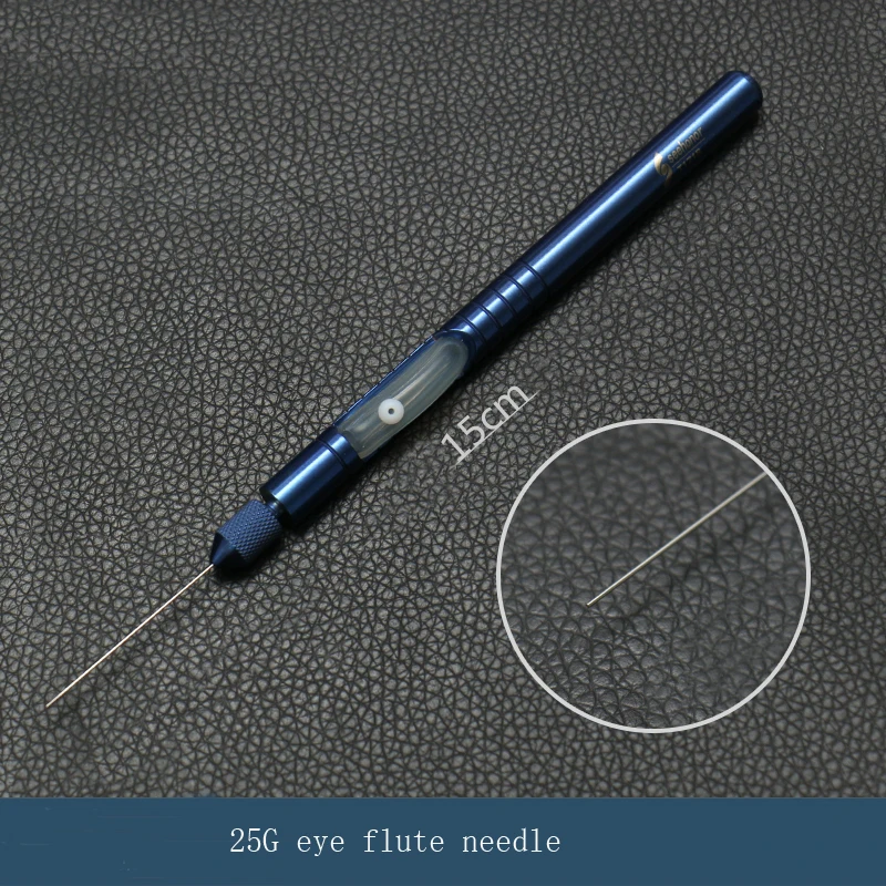 Ophthalmology Flute Needle Titanium Alloy Straight Flush Type With Silicone Tools 20G23G25 Microscopic Instruments