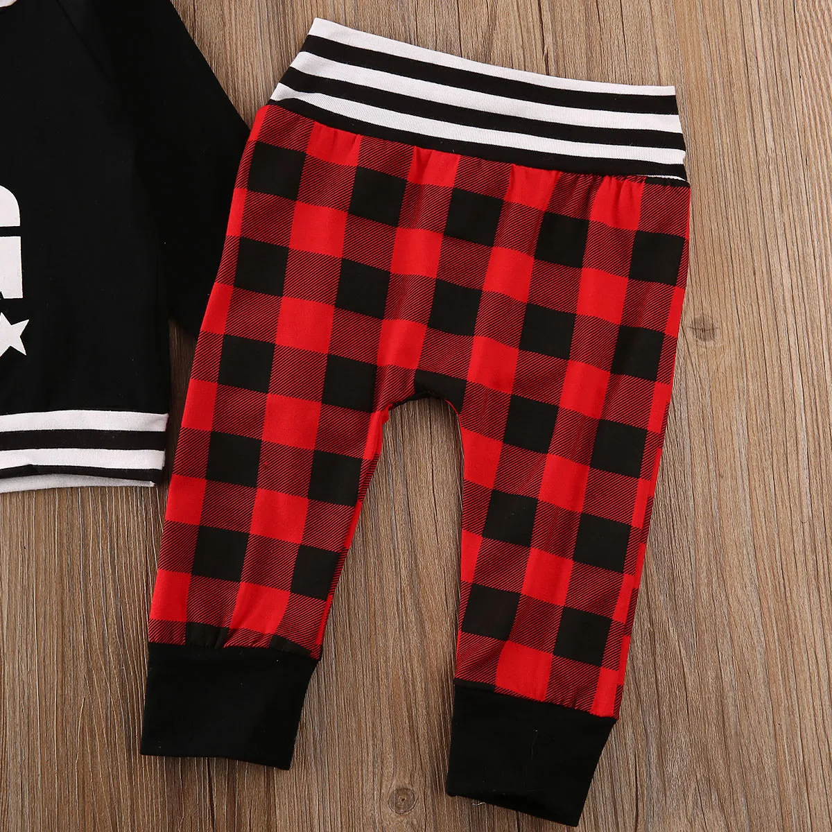 

US Newborn Kid Baby Boy 0-24M Big Bro Hooded Sweater Tops Plaid Pants Winter Clothes