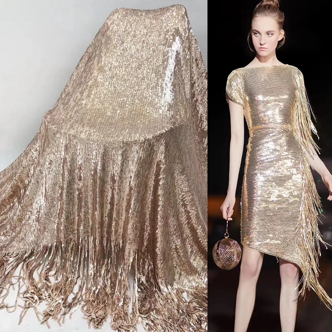 (5 ярдов/шт) Сияющие повторяющийся расшитое пайетками с красителями французское