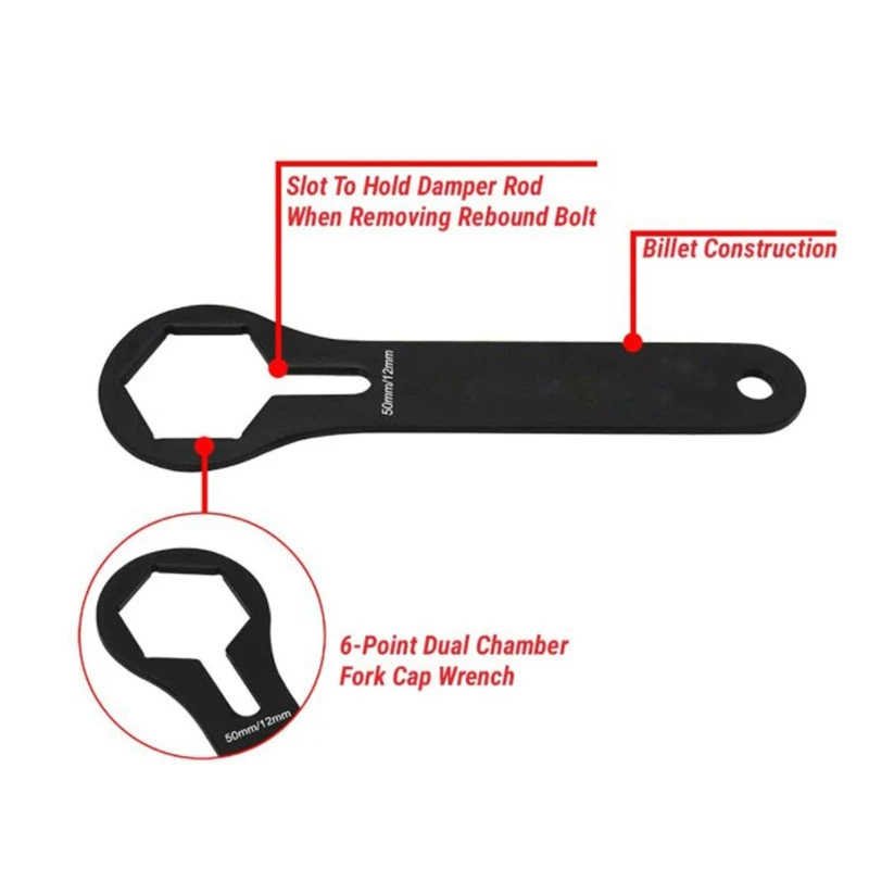 

Motorcycle Accessories Dual Chamber Fork Cap Wrench 6 Point Design Fits Dual Chamber Forks on Late-Model for KTM