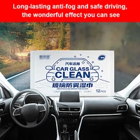 cleaning wipes prevent fog wipes safe for tinted windows useful car towel 12 pcs per pack automobile maintenance car glass