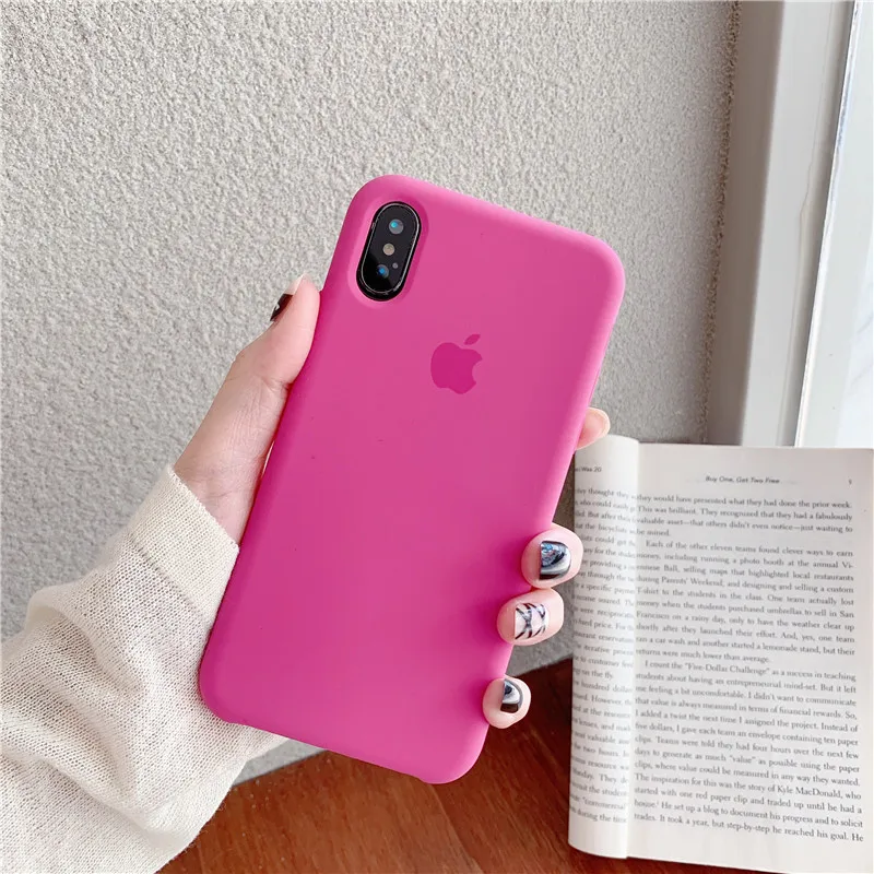 Жидкий силиконовый чехол для iPhone 6S 7 8Plus X XR XS Max papaya фруктовый карамельный цвет