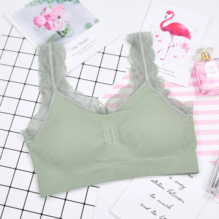 Женский/Женский хлопковый жилет Милая Сексуальная майка кружевной бюстгальтер