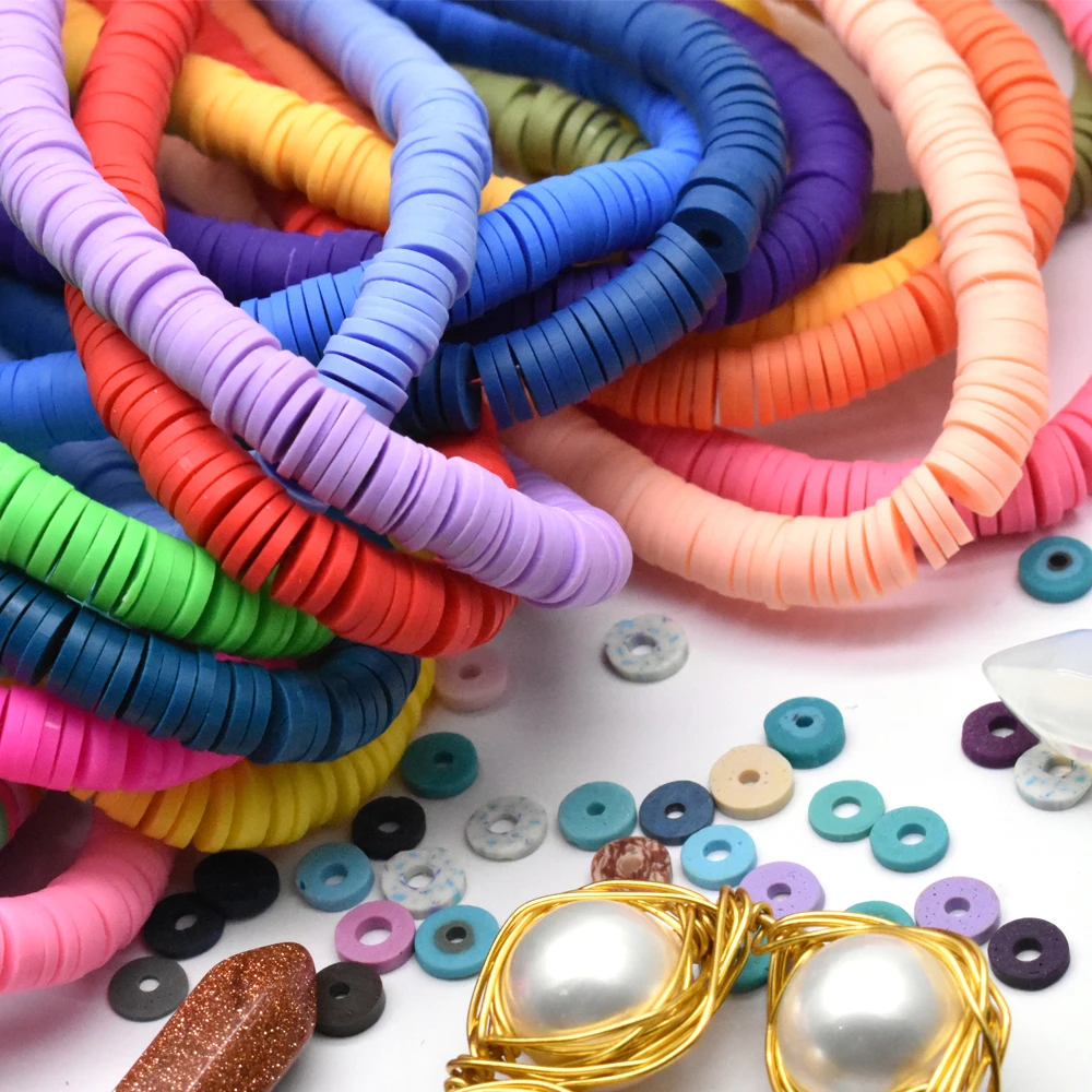 Глиняные бусины для ювелирных изделий сделай сам 1 нить 6 мм разноцветные и