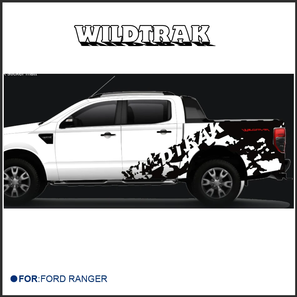 

Car Stickers 2Pcs Wildtrak Mudslinger Styling Car Side Body Rear Trunk Graphic Vinyls Accessories Decals Custom For Ford Ranger
