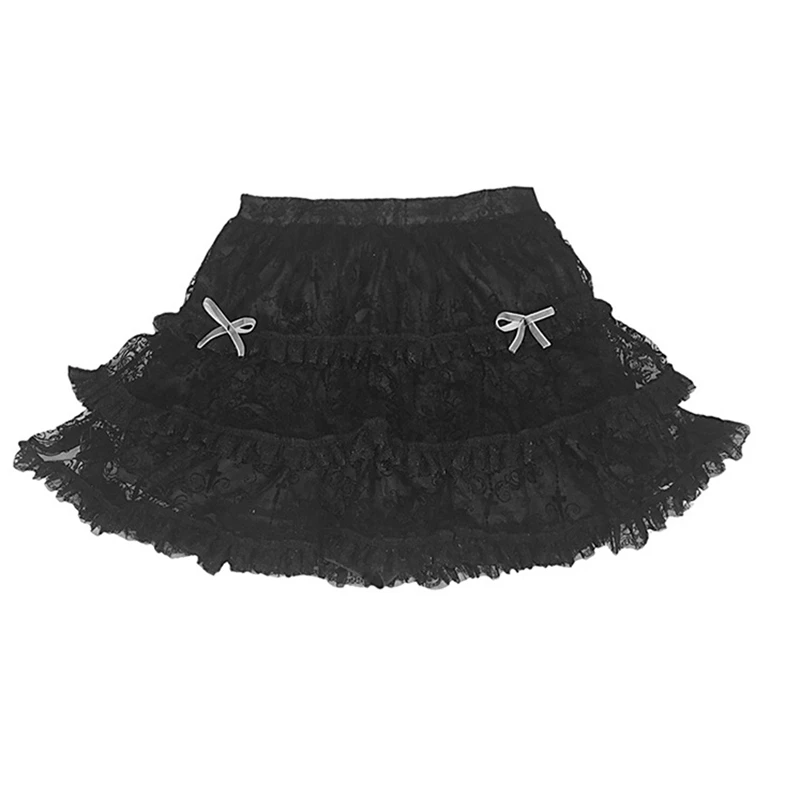 

Autumn Winter Gothic Harajuku Cake Skirts Black Fashion Sweet Girl Punk Lace High Waist Mini Kawaii Short Skirts Girls