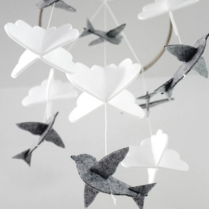 Детская кроватка для мобильных птиц и облаков войлочные Детские потолочные