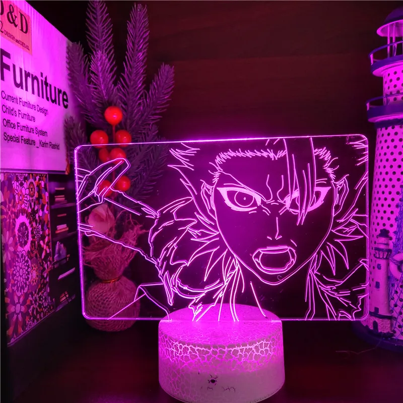 

BLEACH Hitsugaya Toushirou 3D Anime Lamp 7 Color Changing Led Nightlights Lampara For Bedroom Decoration