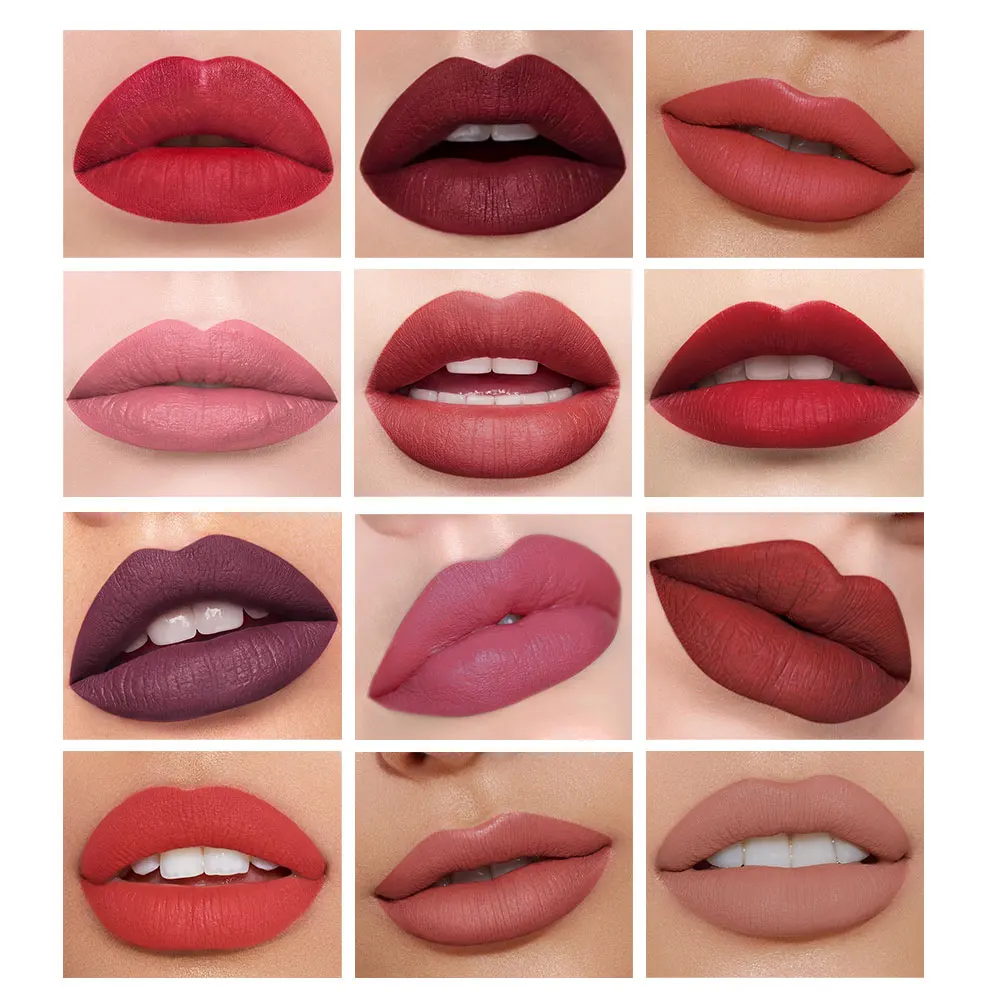 12pcs in one set O.TWO.O 12 шт./компл. Матовая жидкая губная помада Водонепроницаемый увлажняющая гладкая губная стойкий оттенок губной помады косметический набор - Цвет: 12pcs in one set