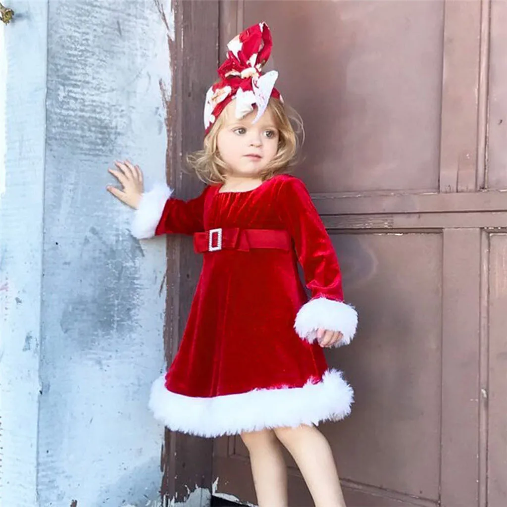 

Girls Dress Toddler Kids Baby Girl Clothes Christmas Princess Party Dress Long Sleeve Dress Outfits Baby Dress Vestido плае