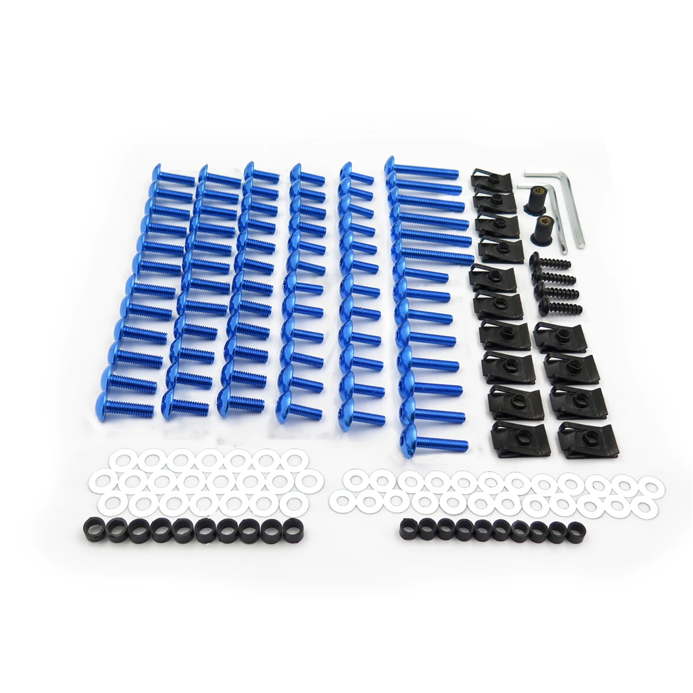 

Aftermarket free shipping motorcycle parts Spike Fairing windscreen Bolts kits For Suzuki GSXR600 750 1000 Hayabusa BlUE