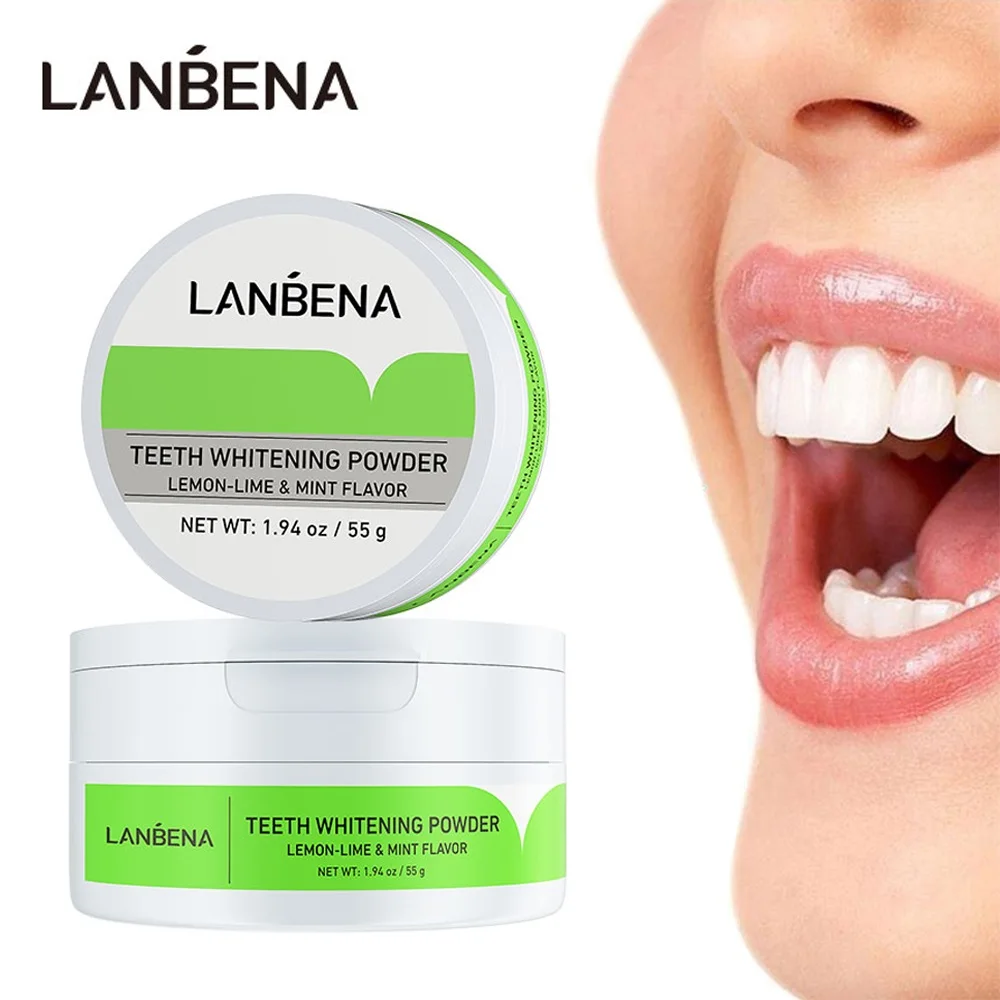 

LANBENA Teeth Whitening Powder Hygiene Dental Tooth Cleaning Remove Tartar Safe Protect Bright Teeth Oral Care Tangy Lemon Lime