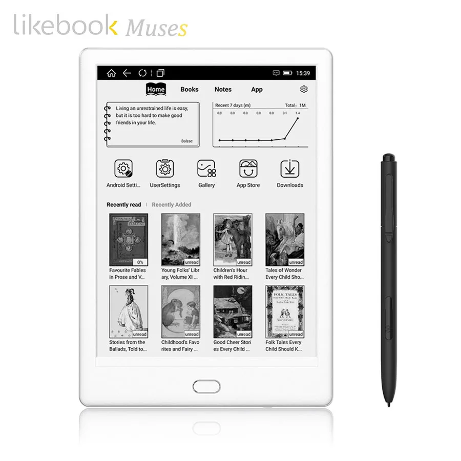 Likebook Muses E-Reader с 7,8 ''300ppi E-Ink сенсорным экраном 8 ядер 1,5 ГГц, встроенный звуковой 2G/3 2G B Android 6,0 Подарочный карандаш