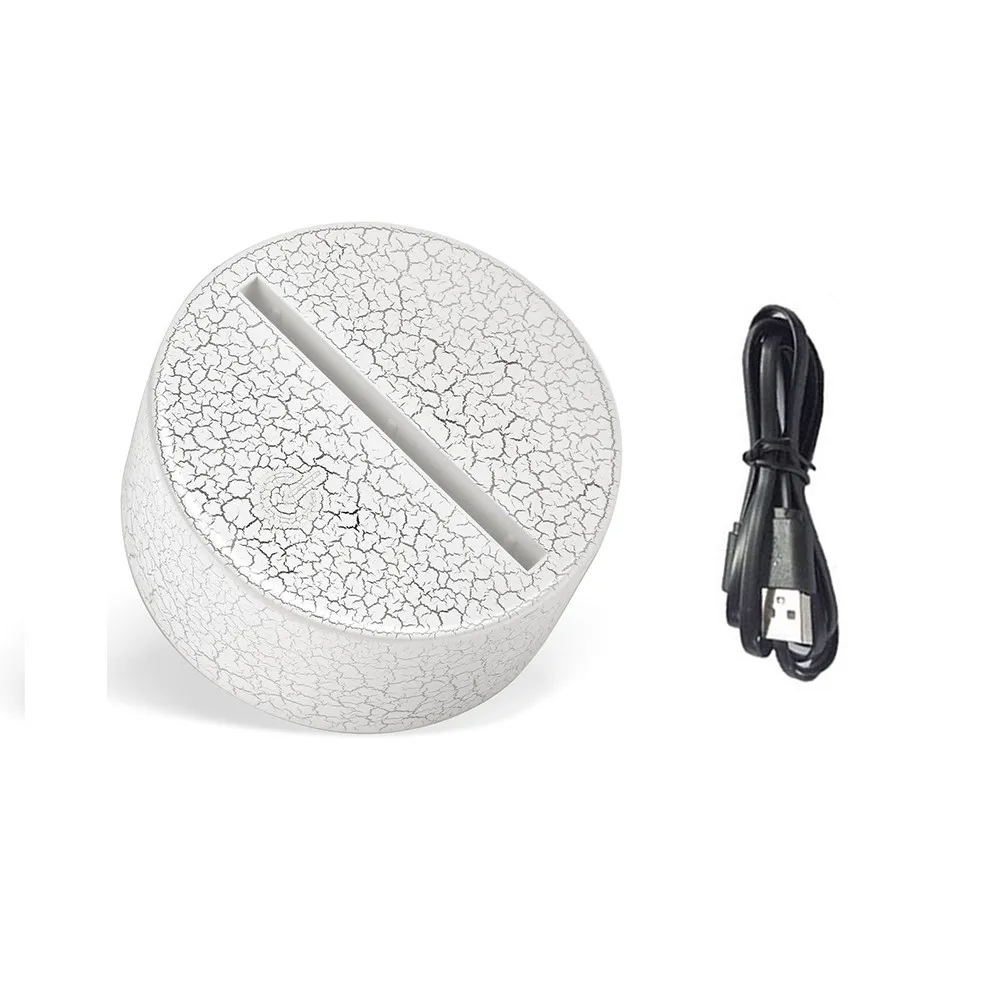 2/5/10/lot шт usb кабель Touch Цоколи для 3D светодиодный ночной Светильник Замена 7 цветов