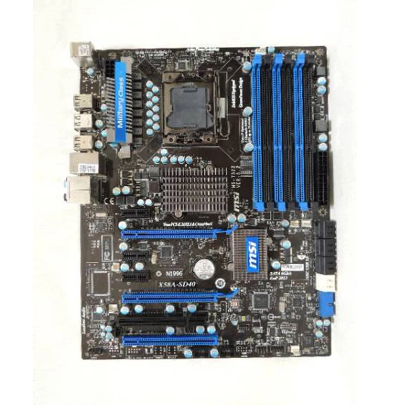 

Оригинальная материнская плата MSI X58A-SD40 LGA 1366 Intel X58 для настольного ПК DDR3 Core i7 процессор SATA3 USB3.0 PCI-E X16 слот UEFI BIOS ATX