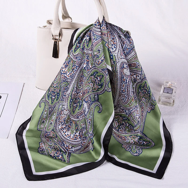 Женские шелковые квадратные шарфы для женщин обруч волос на шею элегантная