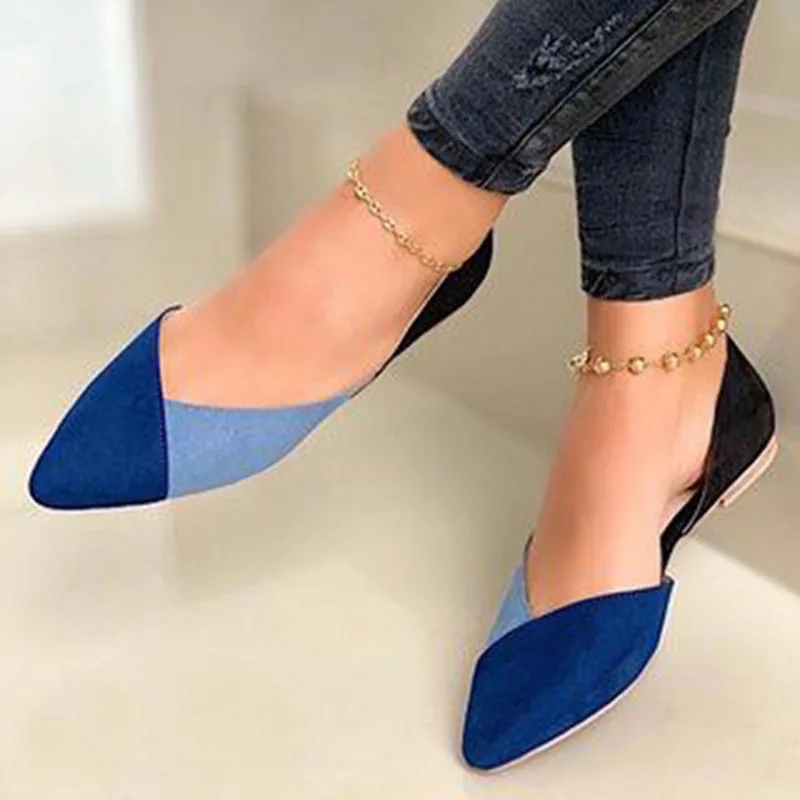

Ladies Spring and Autumn Fashion Flat Shoes Comfortable Walking Shoes Color Matching Retro Large Size Light Women's Shoes