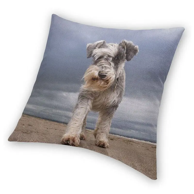 Миниатюрный шнауцер собака узорчатый чехол двухсторонняя 3D Печать Тапочки в