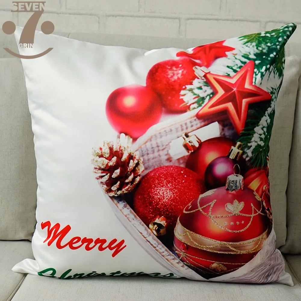 Гладкий сатиновый Рождественский декоративный 45x45 см квадратный чехол для