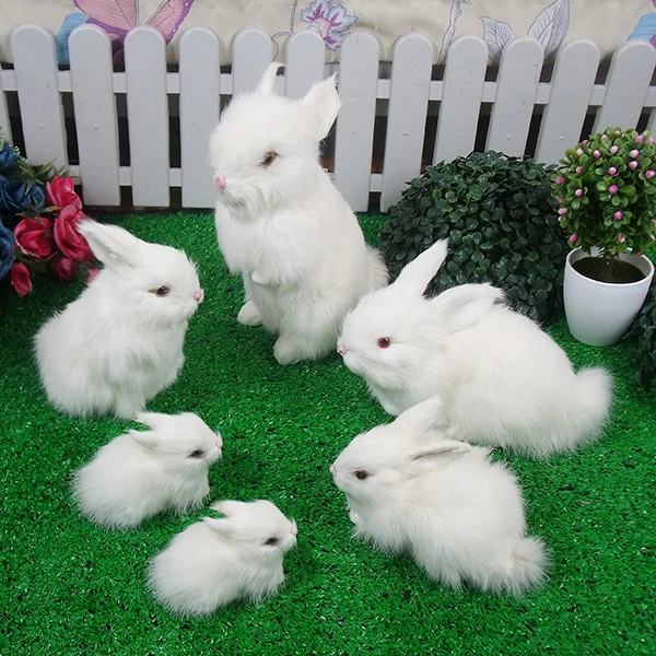 Whole family rabbit Модель игрушечного кролика, детский большой подарок на день рождения, игрушка, кукла, украшения, Мини кролик, плюшевый игрушечный семейный портретный кролик - Color: Whole family rabbit