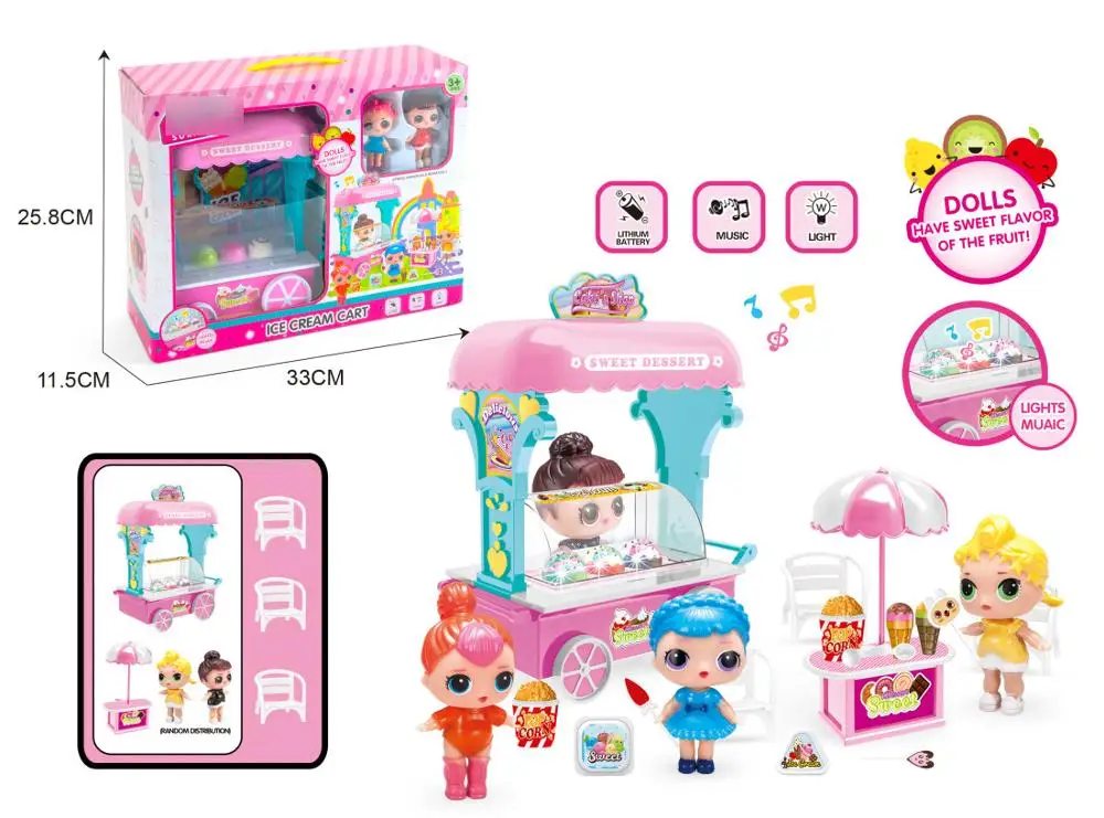 

Action Figure With doll Toys Children Girl Castle mushroom toys set Simulation Pretend play set Camper takeaway car picnic car