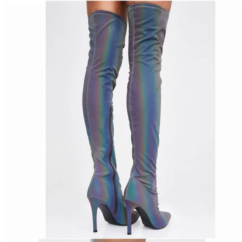 

KemeKiss Size 35-43 Women Over The Knee Boots Zip Thin High Heels Ins Hot Candy Color Party Club Fashion Female Shoes Footwear