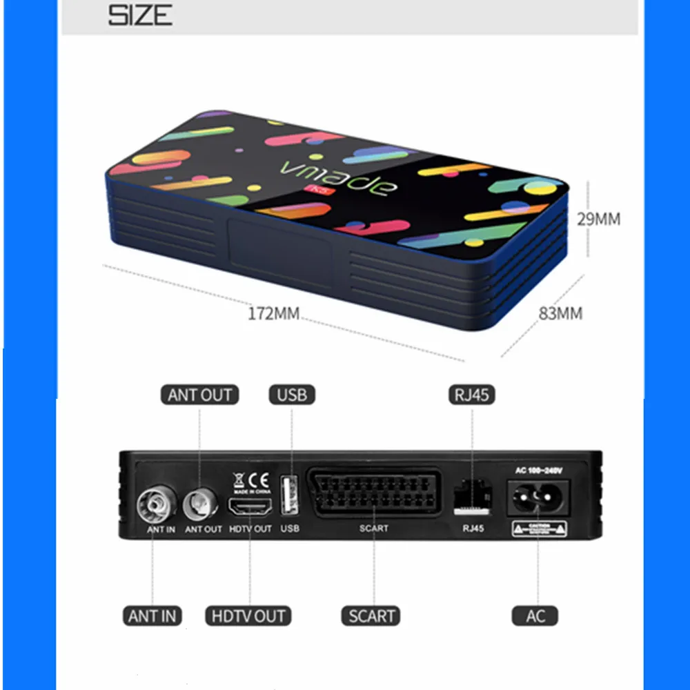 

DVB T2 K5 RJ45 USB WIFI HD 1080P - DVB T2 - H.265 Meecast DVB T2