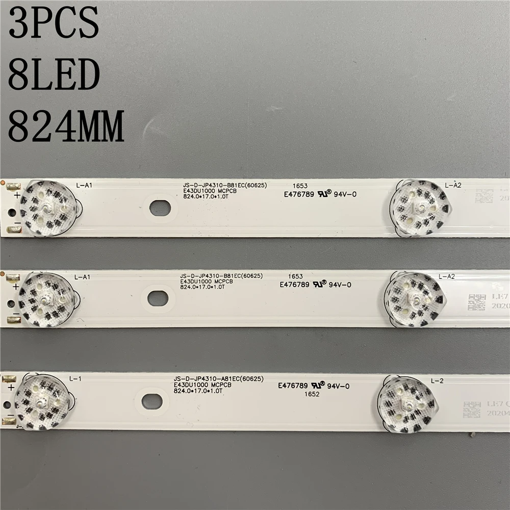 1set=3pcs LED backlight strip lamp for akai 43 inch TV JS-D-JP4310-A81EC JS-D-JP4310-B81EC E43DU1000 MCPCB