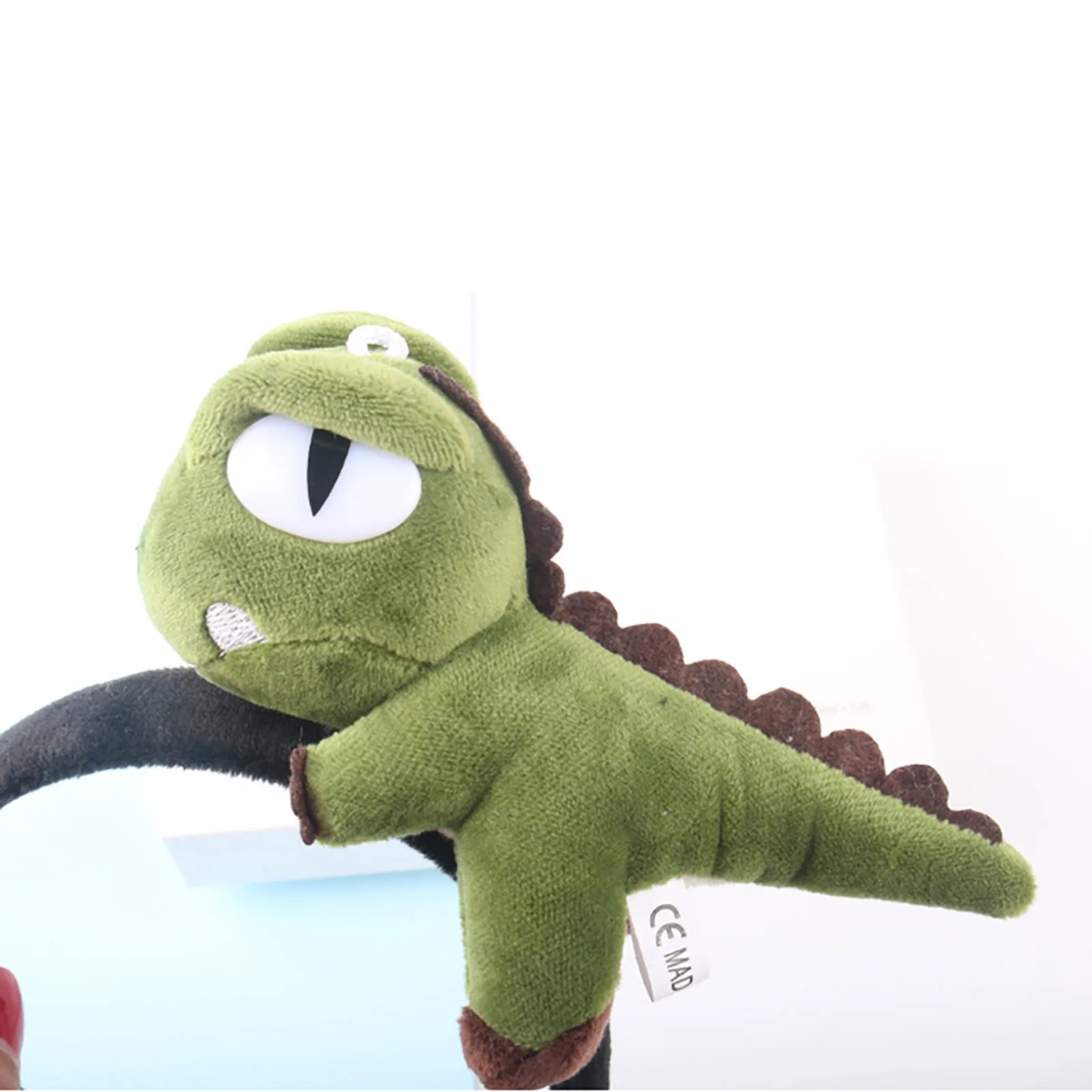 

Women Girls Cute Large 3D Plush Cartoon Dinosaur Hair Rope Bamboo Joint Rubber Band hairband Ponytail Holder Photo Props hairpin