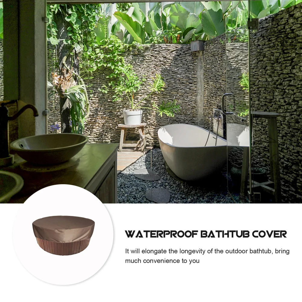 

1Pc Round Hot Tub Cover Bathtub Waterproof Cover Courtyard Dust Cover