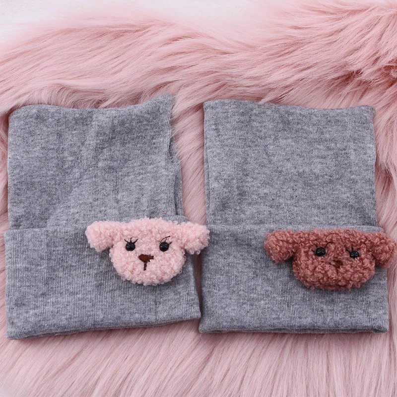 Cute Teddy Bear Baby Hospital hats For Newborn Baby Girls Boys Soft White Cotton Knit hat and Caps for kids childs Dropshipping images - 6