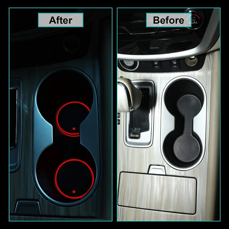 

LED Cup Holder Lights LED Car Coasters 7 Colors Luminescent Cup Pad USB Charging Cup Mat