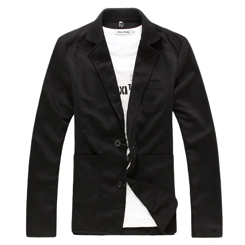 

Мужской повседневный трикотажный деловой костюм, черная/серая облегающая куртка, Размер 2XL, осень 2021