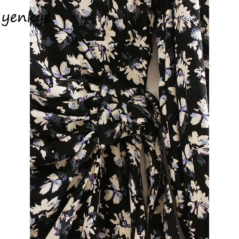 Женское винтажное платье с запахом летнее Асимметричное мини-платье длинным