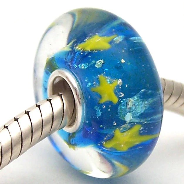 

JG1110 100% S925 Sterling Silver Beads Murano Glass beads Fit European Charms Bracelet charms diy jewelry Lampwork GlassBeads