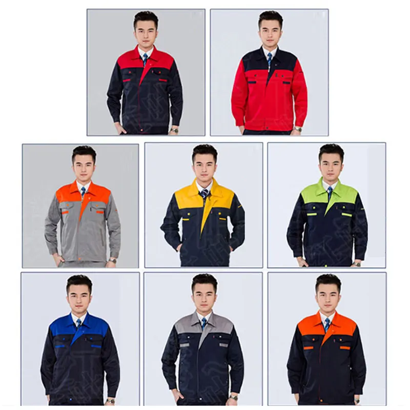 Сшитая цветная Рабочая форма комбинезон с длинными рукавами мужская и женская