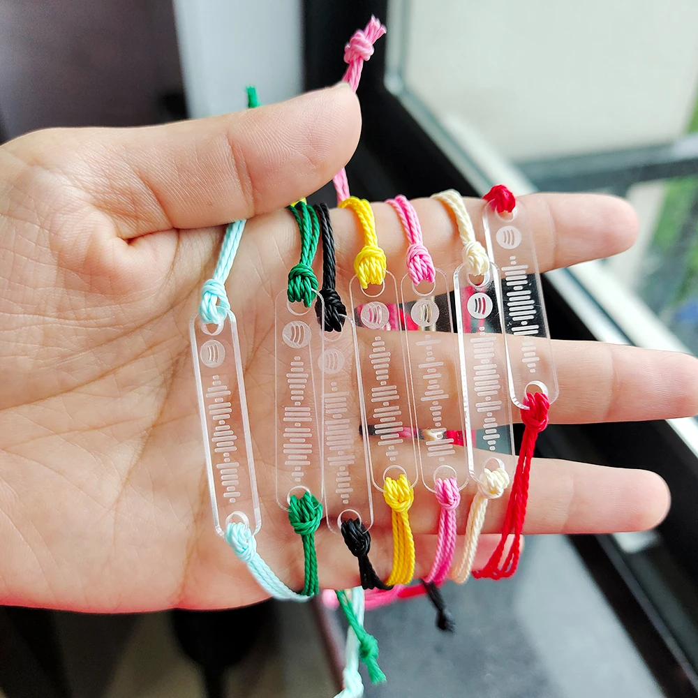 

2020 Custom Music Sporty Code Bracelet For Women Men Hand-Made Rope Bracelet Personalize Song Code Jewelry Gift For Christmas