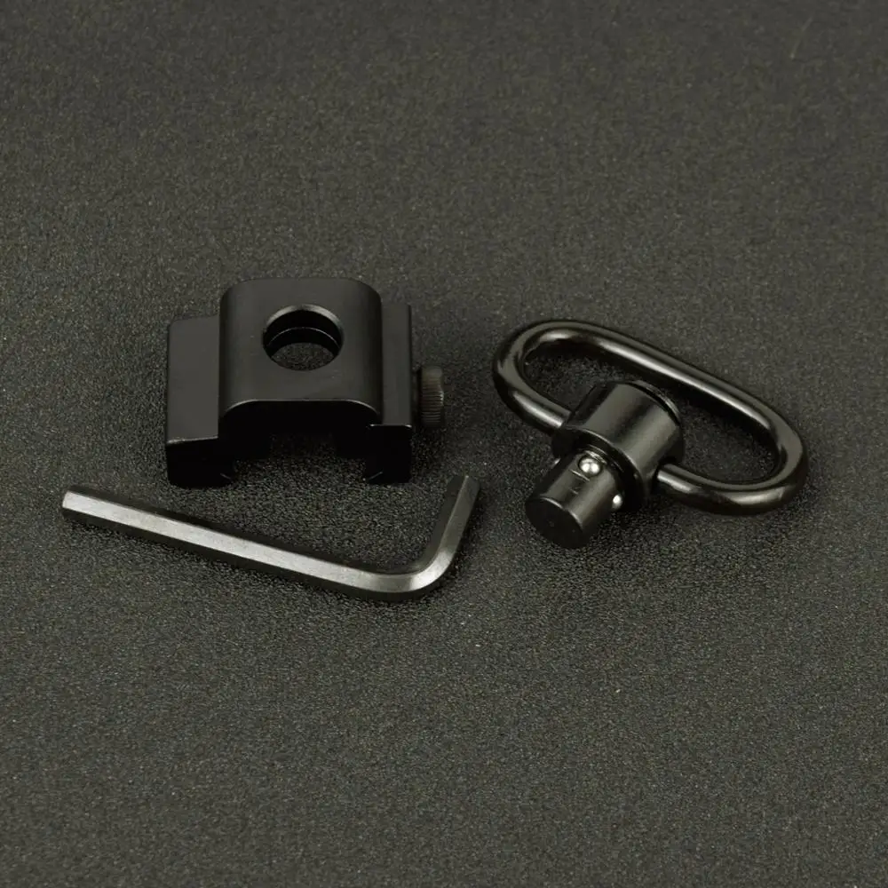 

QD Sling Swivel Mount Push Button 1-1/4" 20mm Weaver or Picatinny Rail Mounted Quick Release Sling Ring Set Adapter Hunting